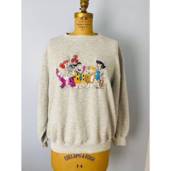 Vintage 90s Flintstones Embroidered Crewneck Sweatshirt, Size XL, Blitzz Studios - Picture 1 of 15